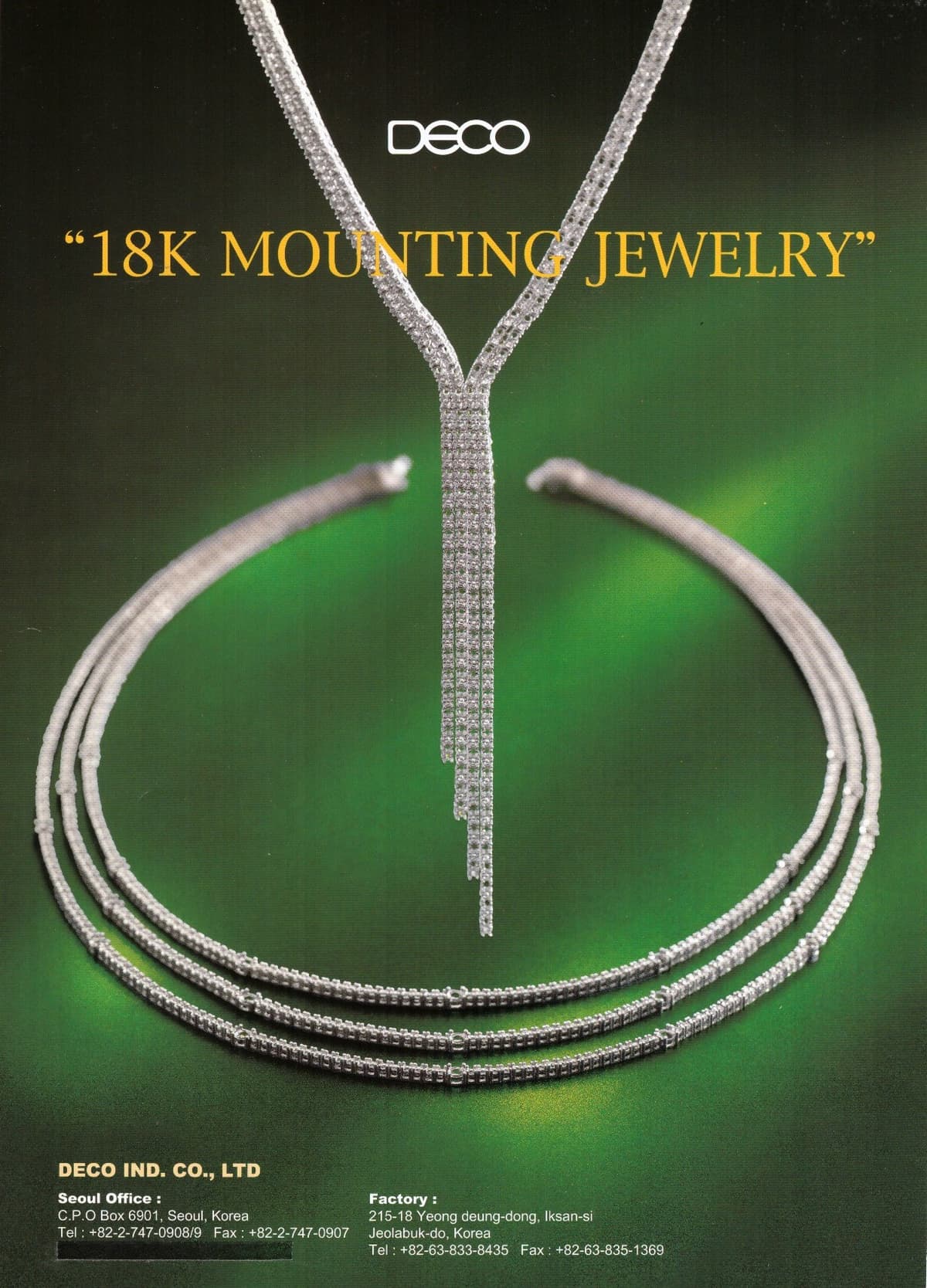 DECO IND. CO., LTD - 18K Mounting Jewelry Catalog